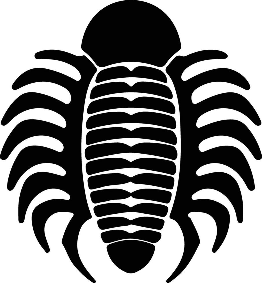 Trilobite  black silhouette vector