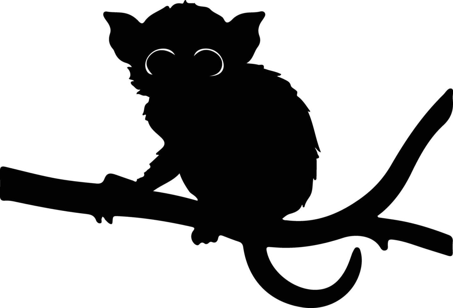 tarsier  black silhouette vector