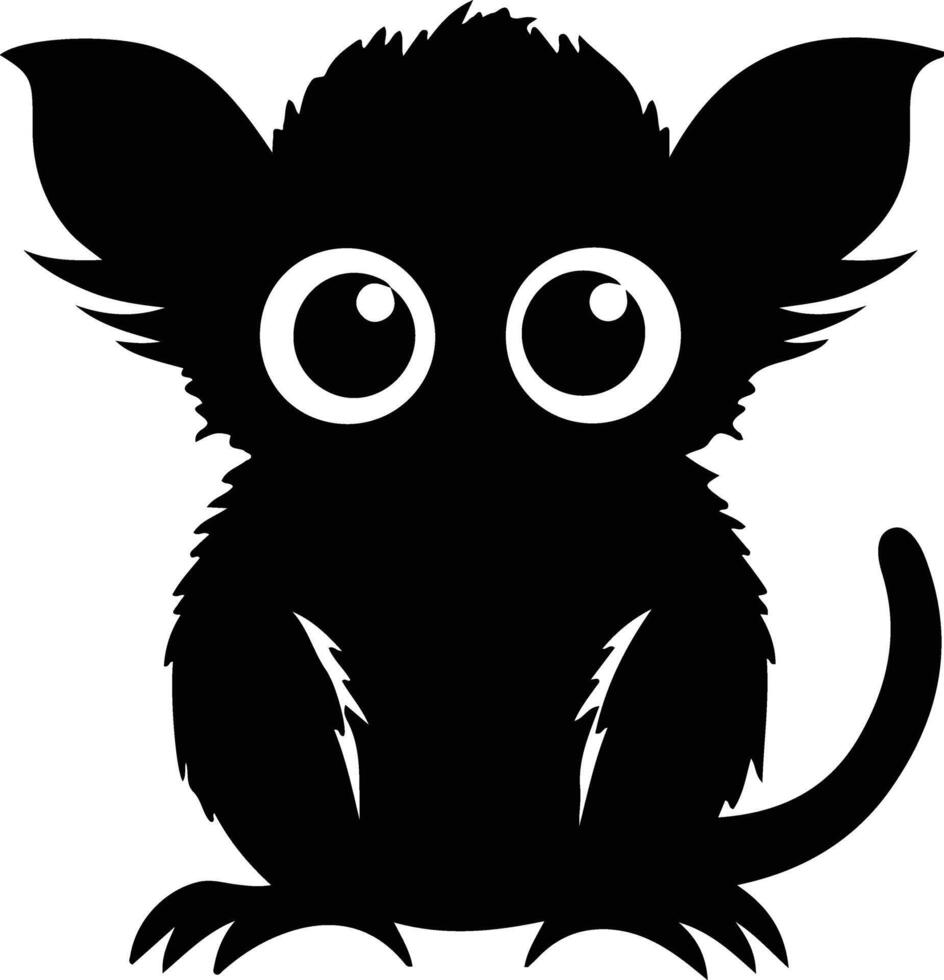 tarsier black silhouette vector