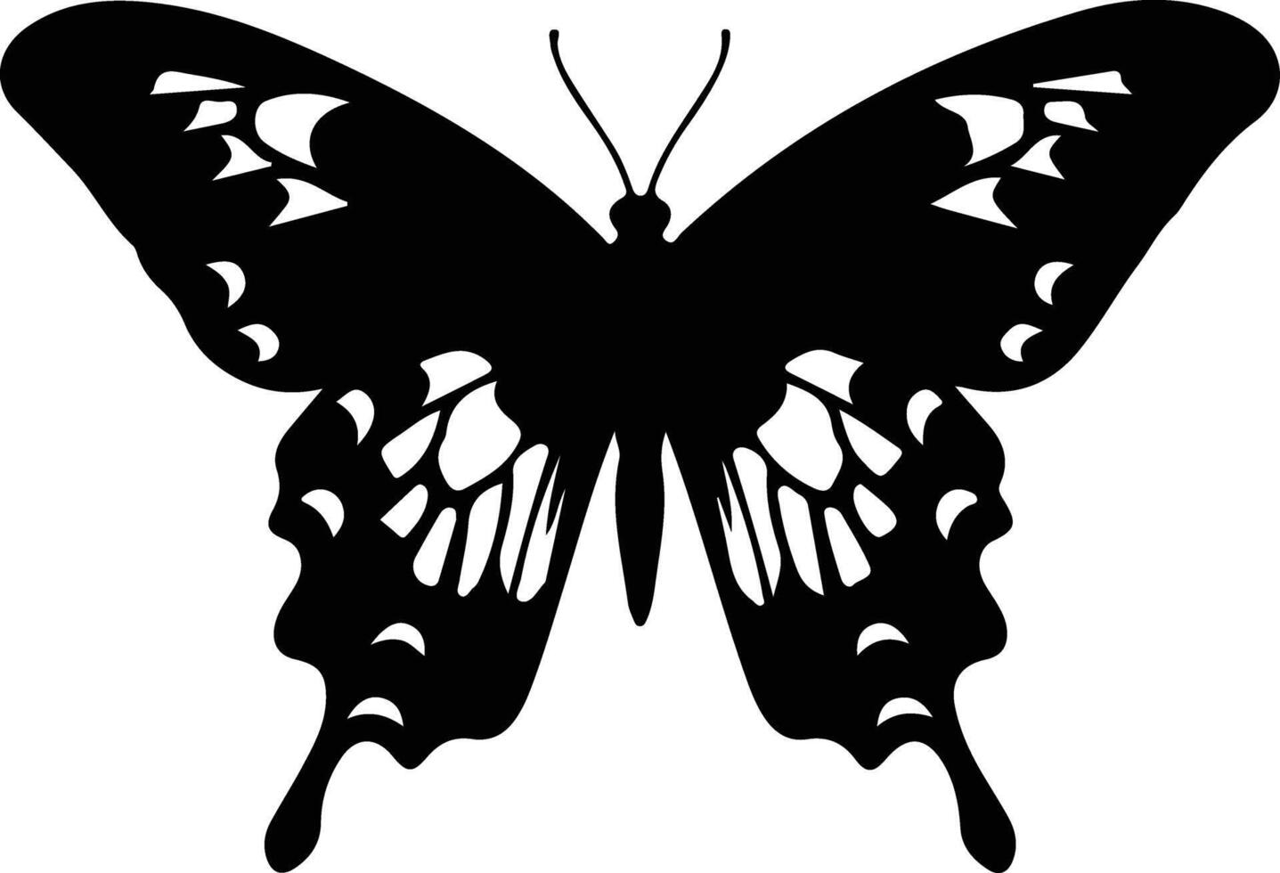 tiger swallowtail butterfly  black silhouette vector