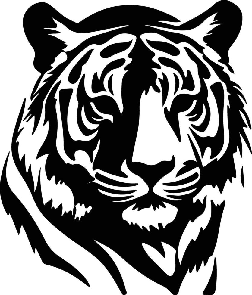 tiger  black silhouette vector