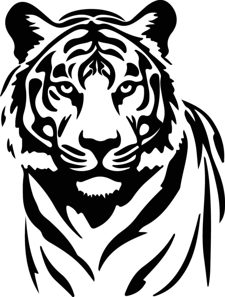 tiger  black silhouette vector