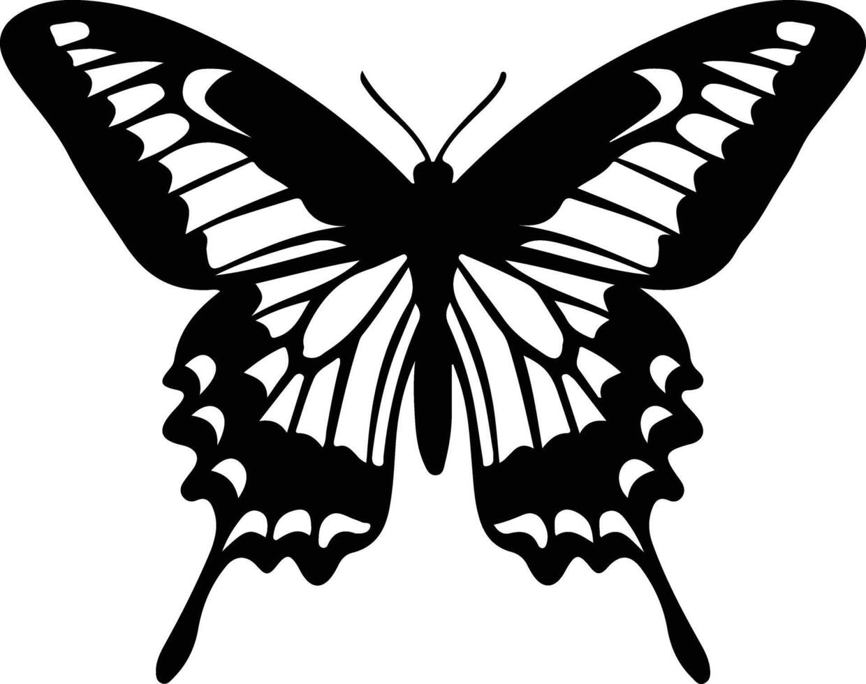 tiger swallowtail butterfly  black silhouette vector