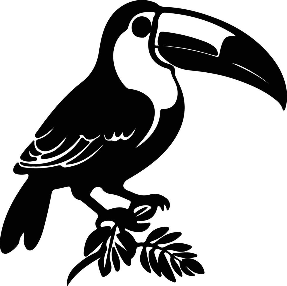 toucan  black silhouette vector