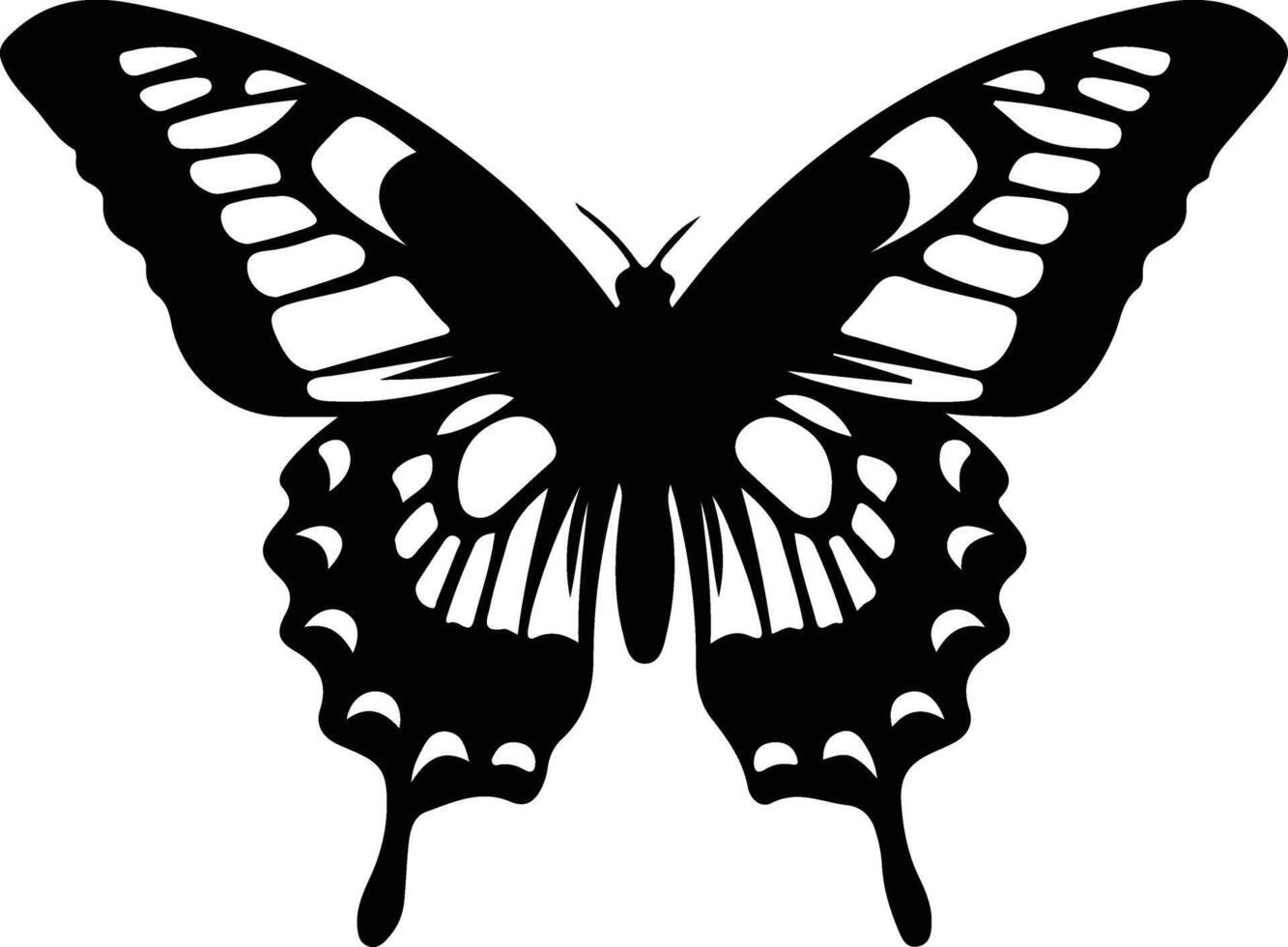 tiger swallowtail butterfly  black silhouette vector