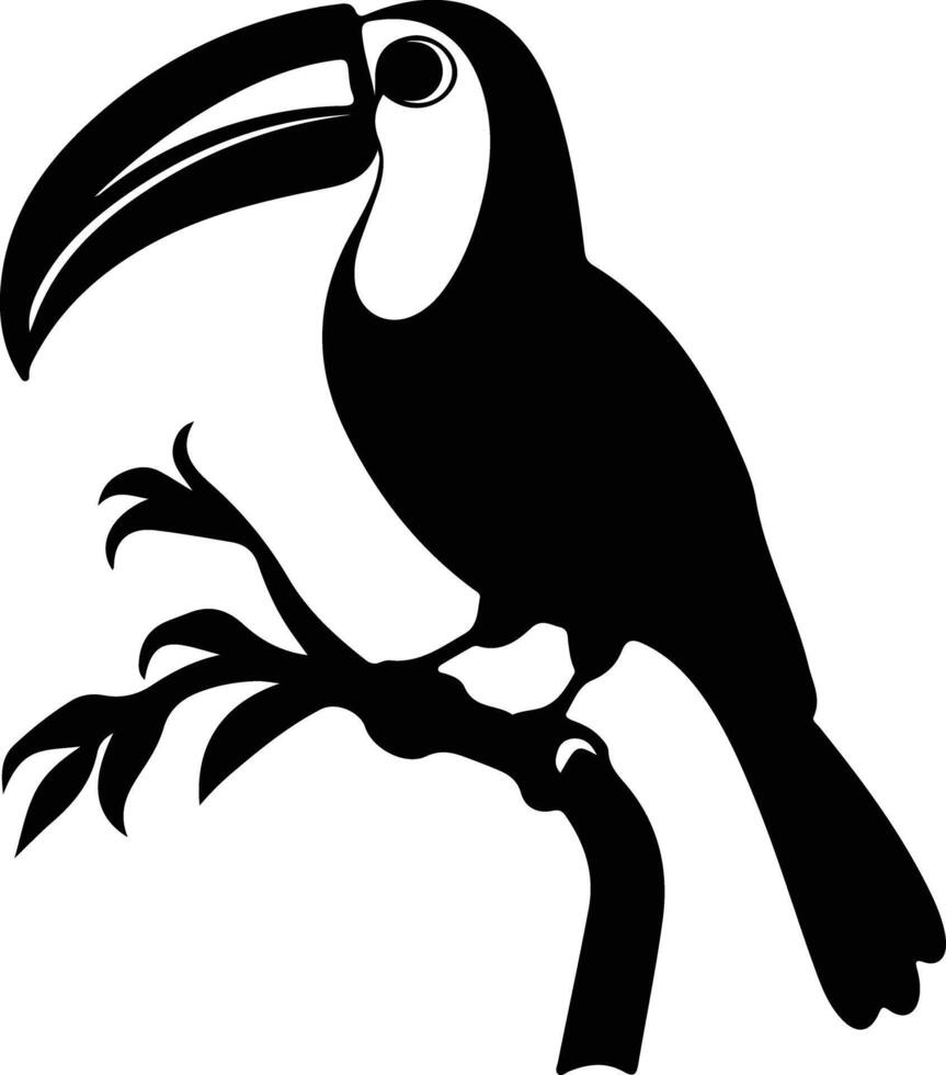 toucan  black silhouette vector