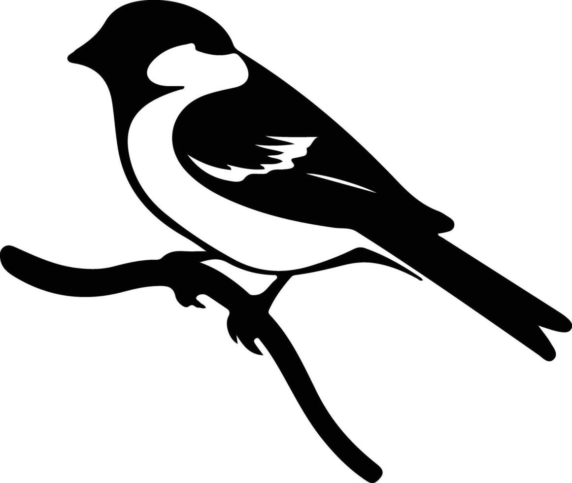 tree sparrow  black silhouette vector