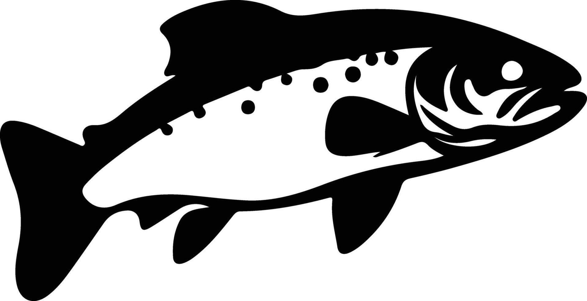 trout black silhouette vector