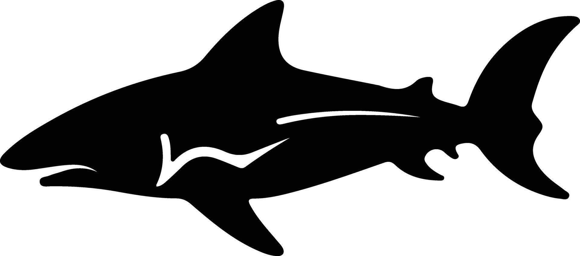 Puerto Jackson tiburón negro silueta vector
