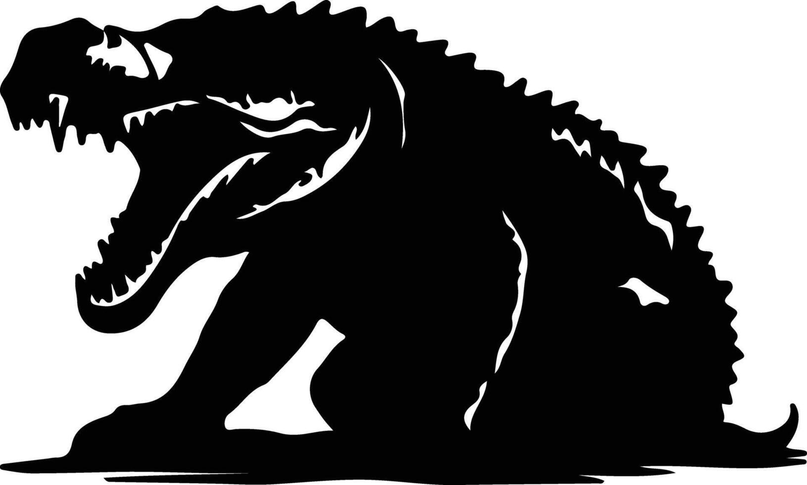 Postosuchus  black silhouette vector