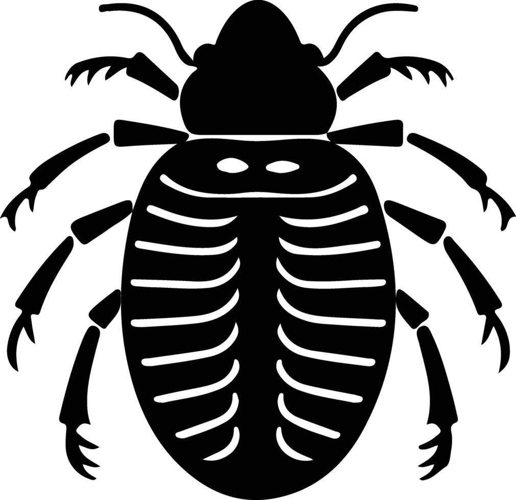 pill bug  black silhouette vector