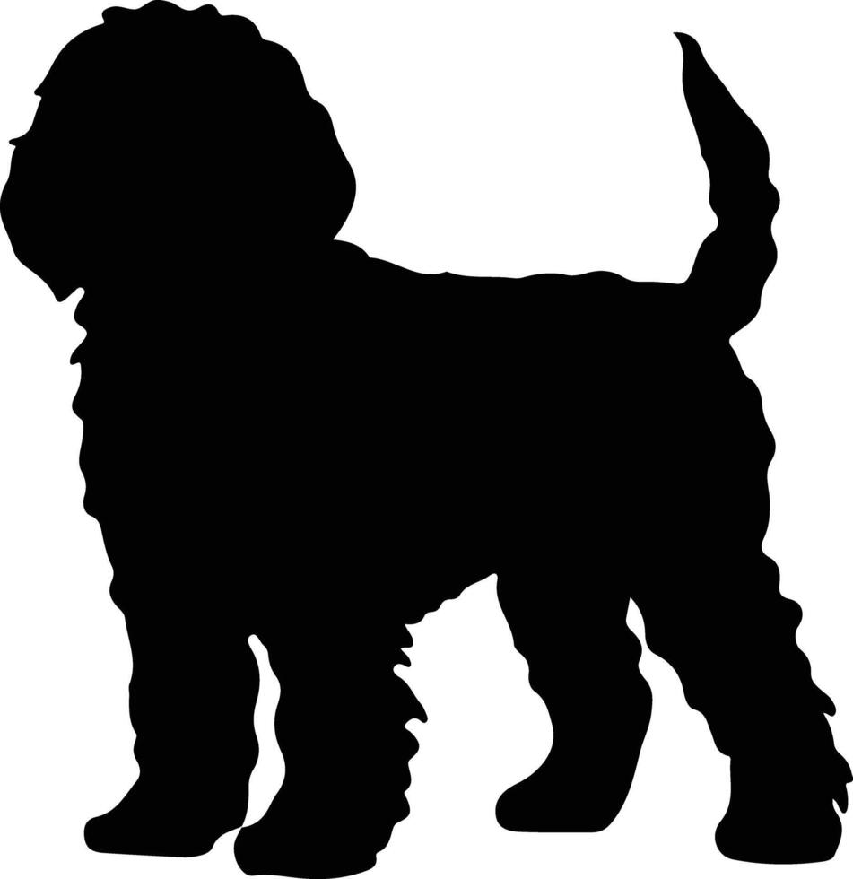 Portuguese Water Dog   black silhouette vector