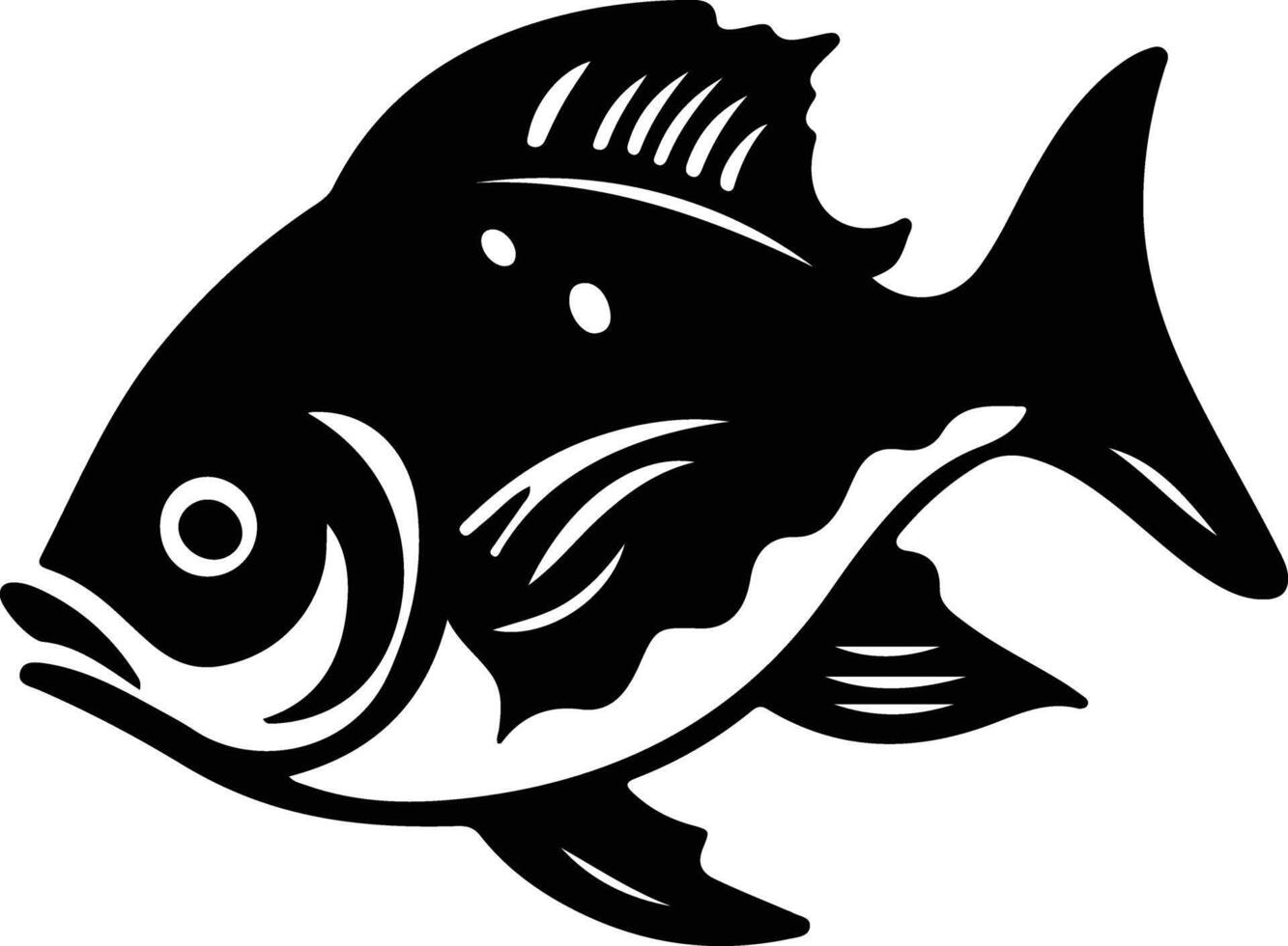 piranha  black silhouette vector