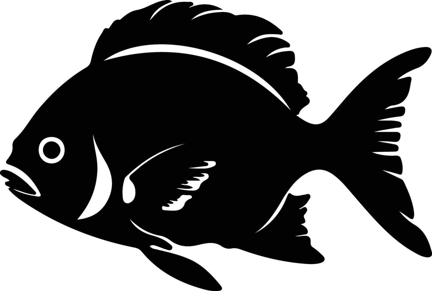 piranha black silhouette vector