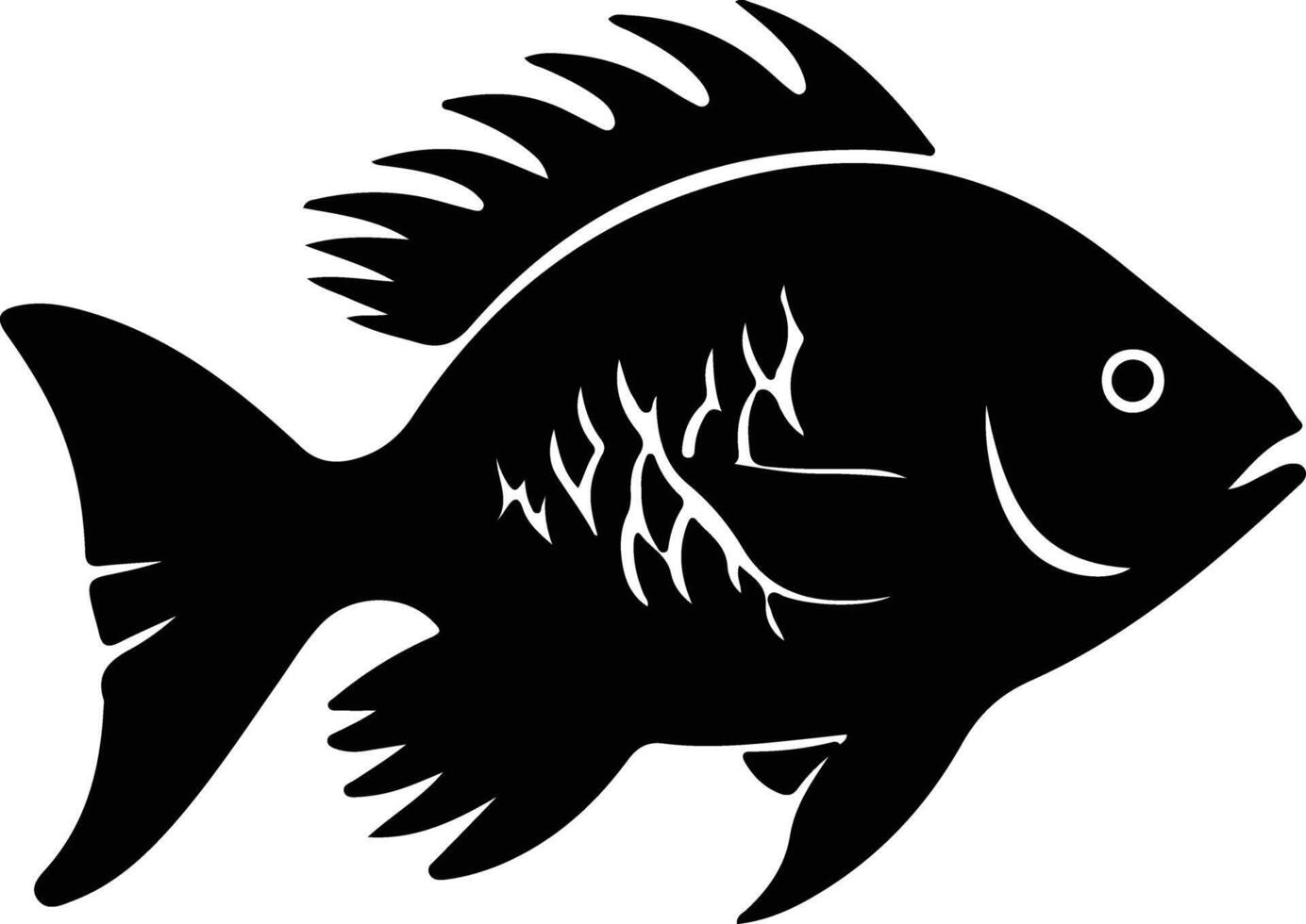 piranha  black silhouette vector