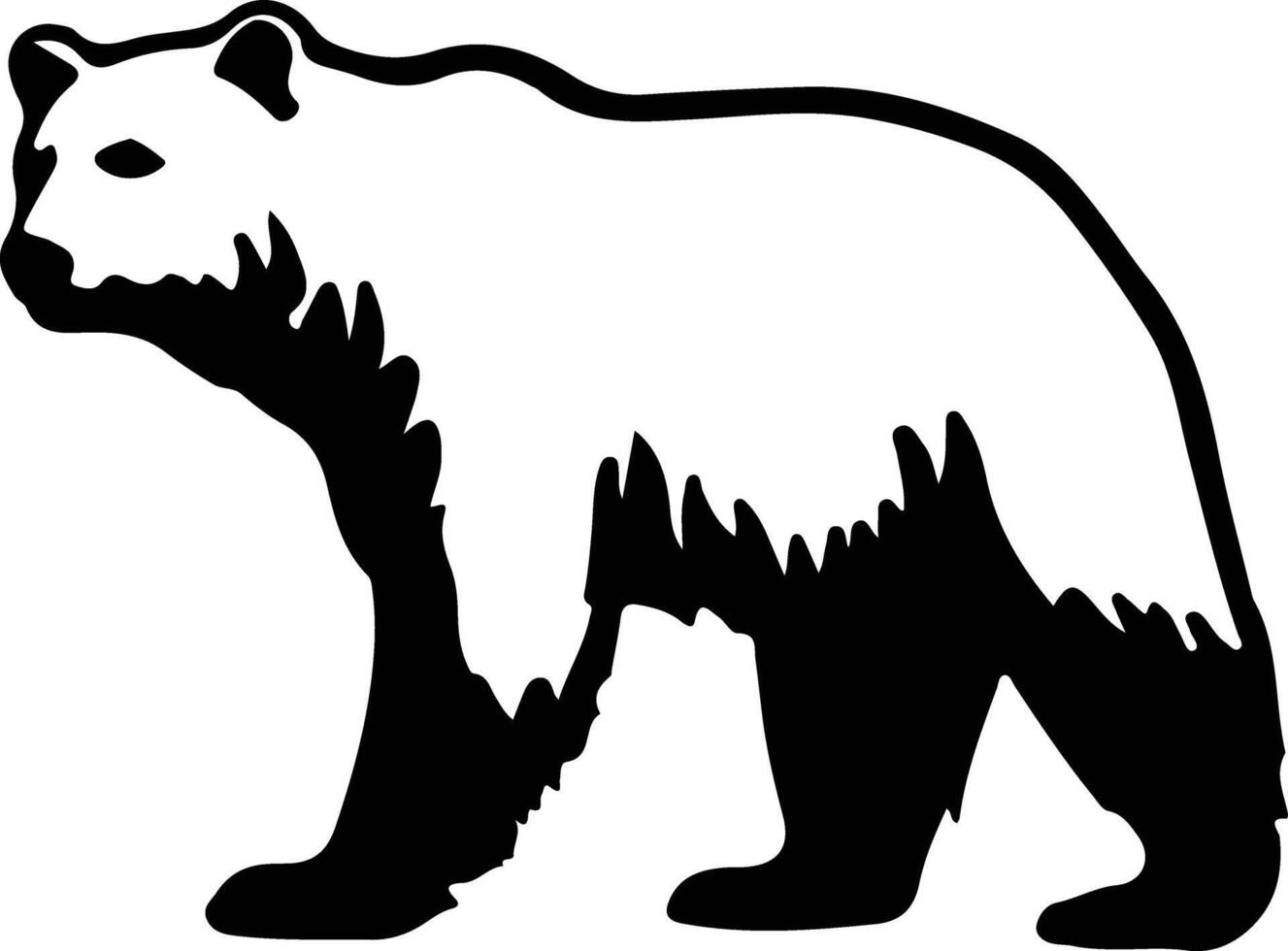 polar oso negro silueta vector