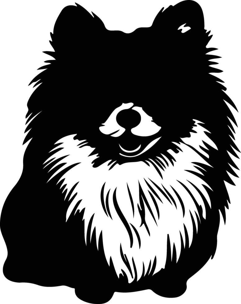 pomeranio negro silueta vector