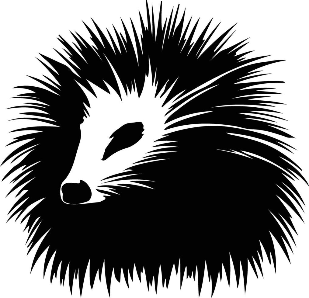 porcupine  black silhouette vector