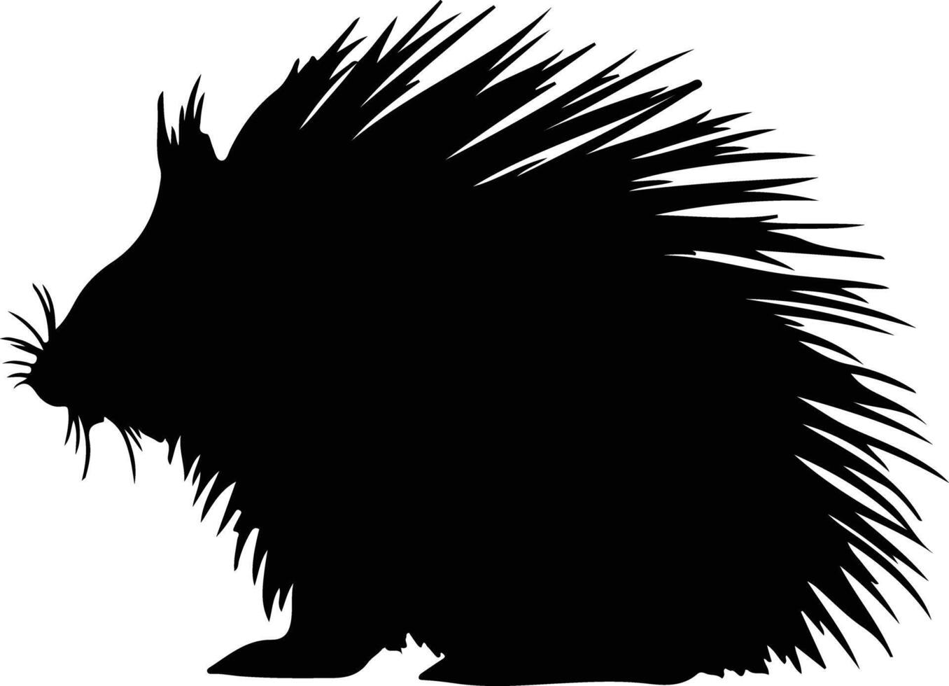 porcupine  black silhouette vector