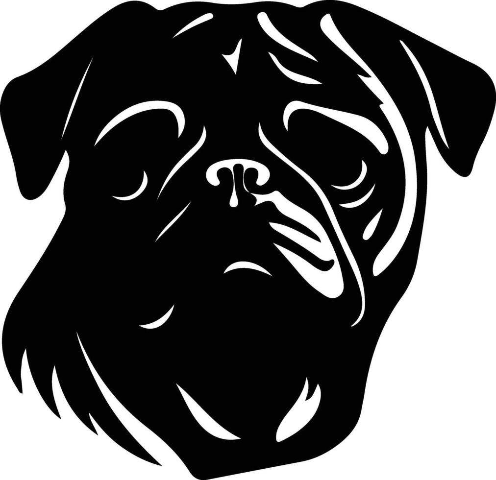 Pug   black silhouette vector