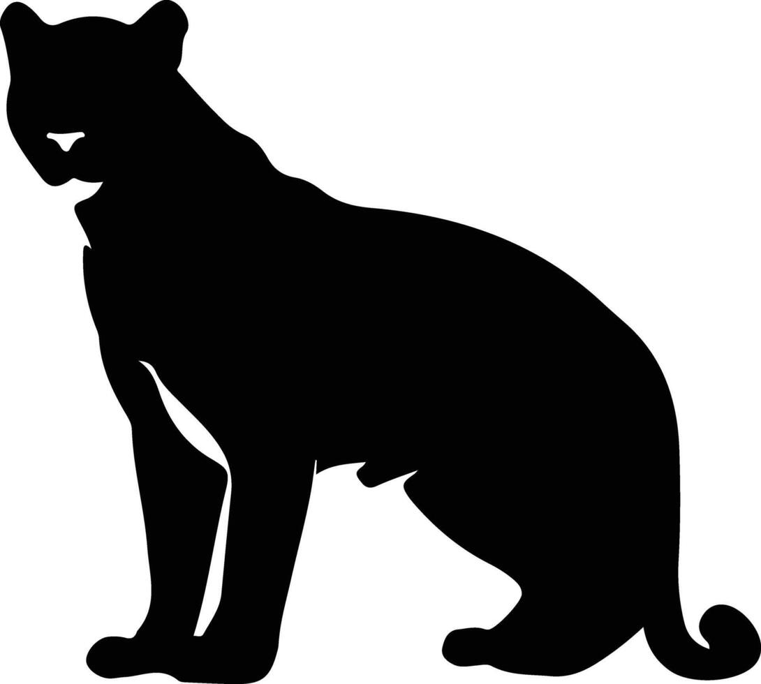 puma negro silueta vector