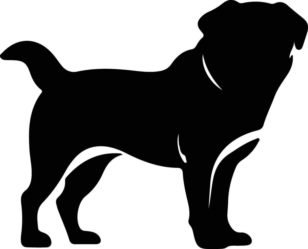 Pug   black silhouette vector