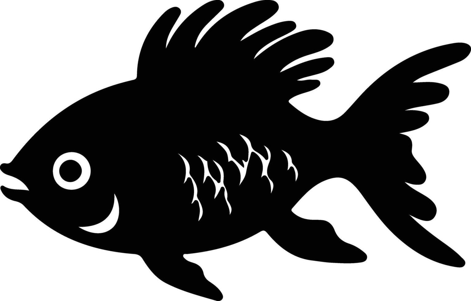 pupfish  black silhouette vector