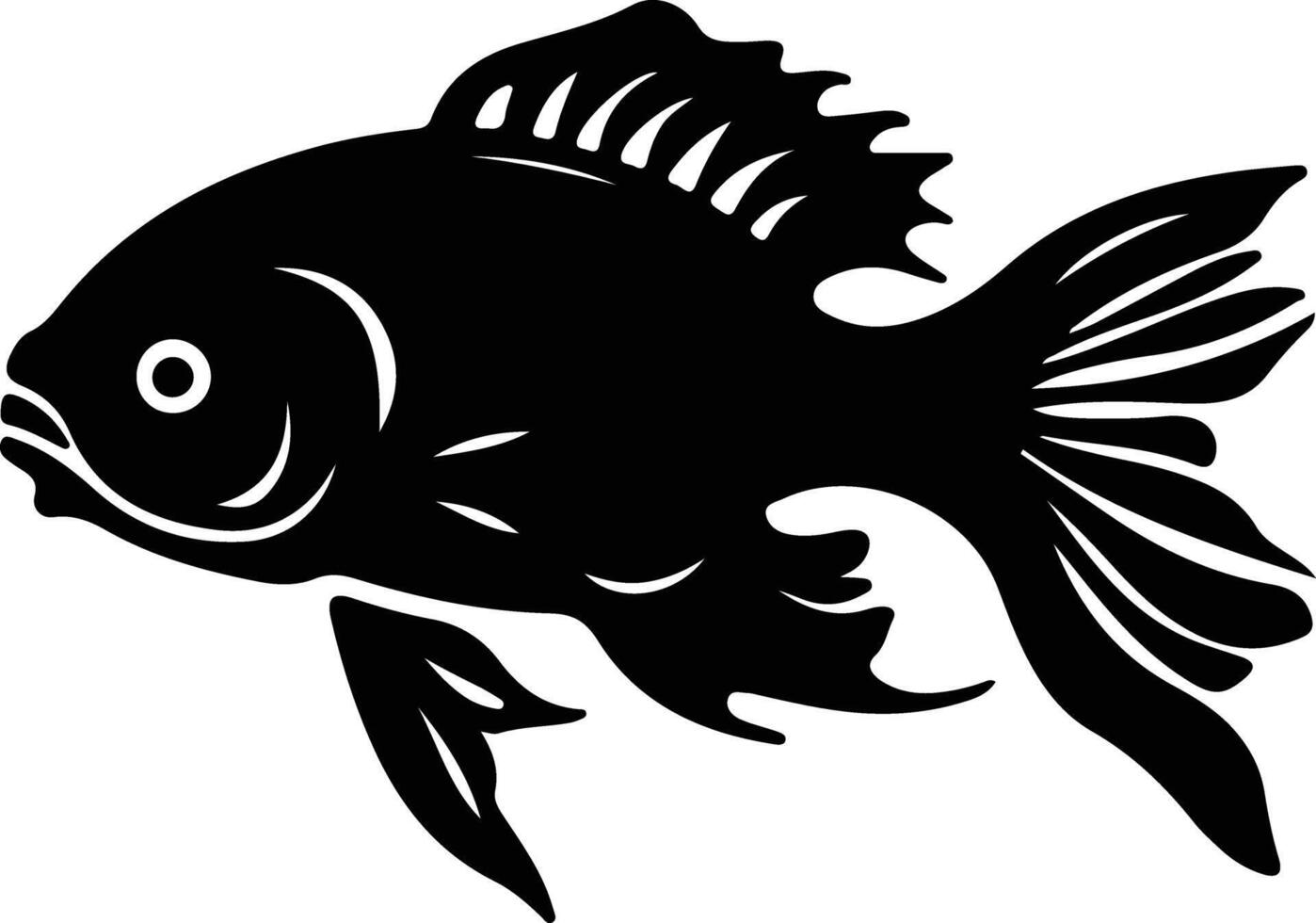pupfish  black silhouette vector