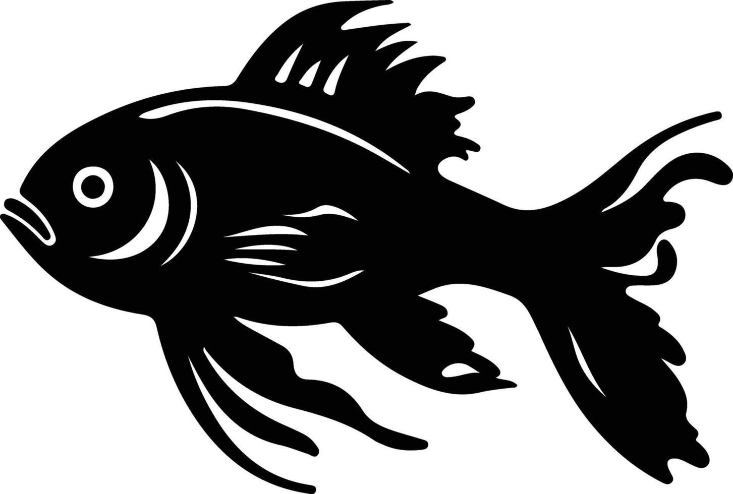 pupfish  black silhouette vector