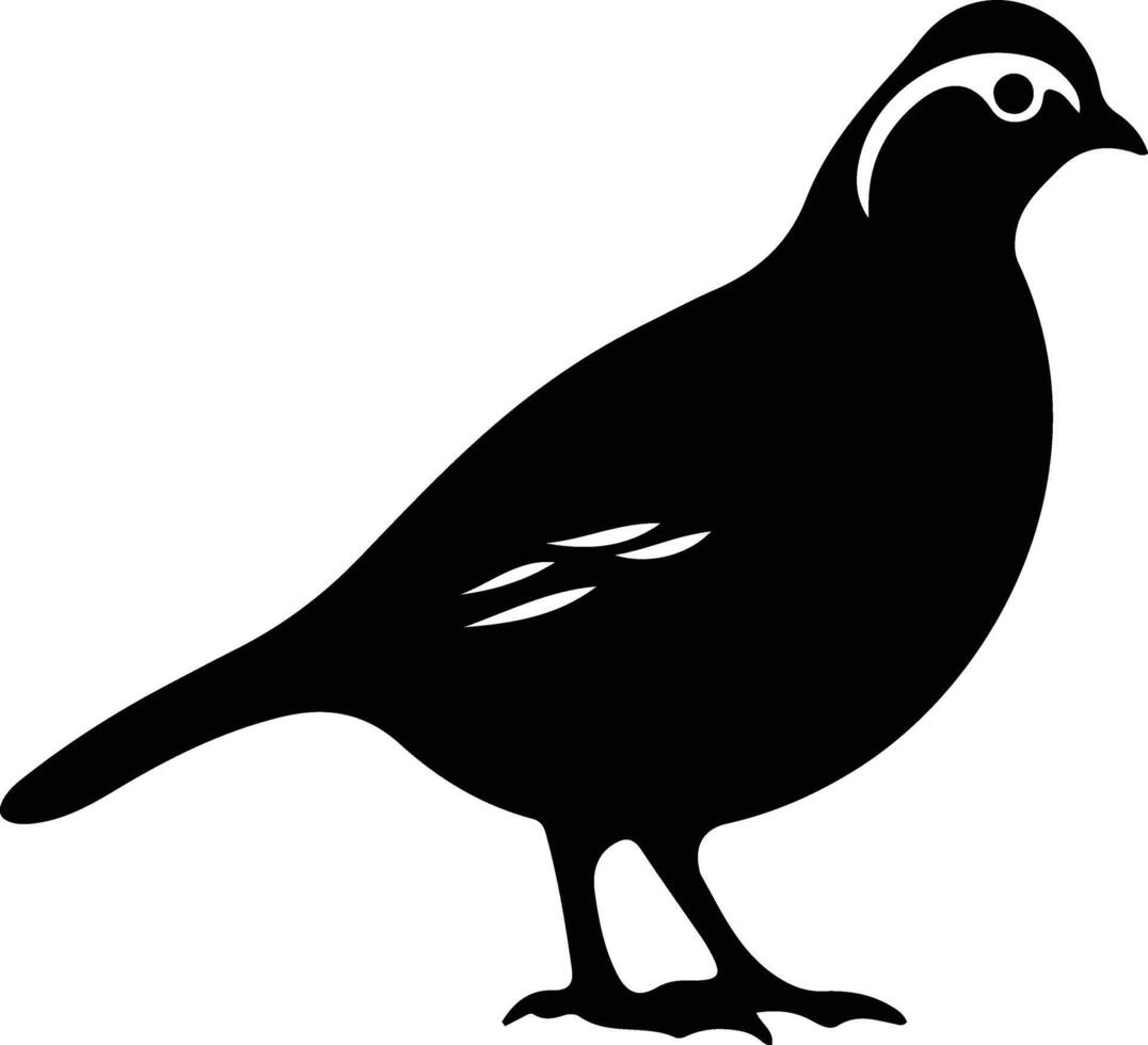 quail  black silhouette vector