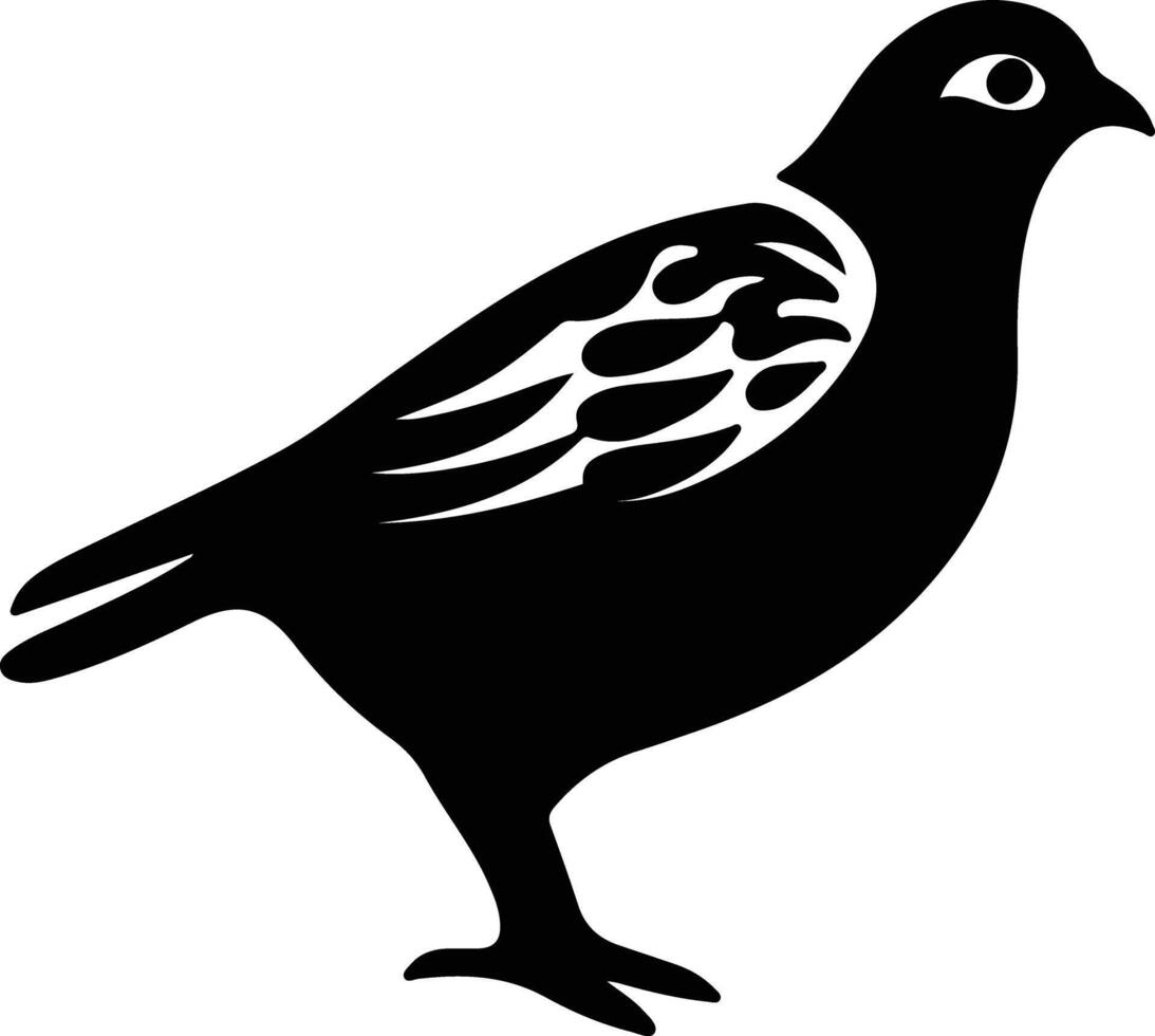 quail  black silhouette vector