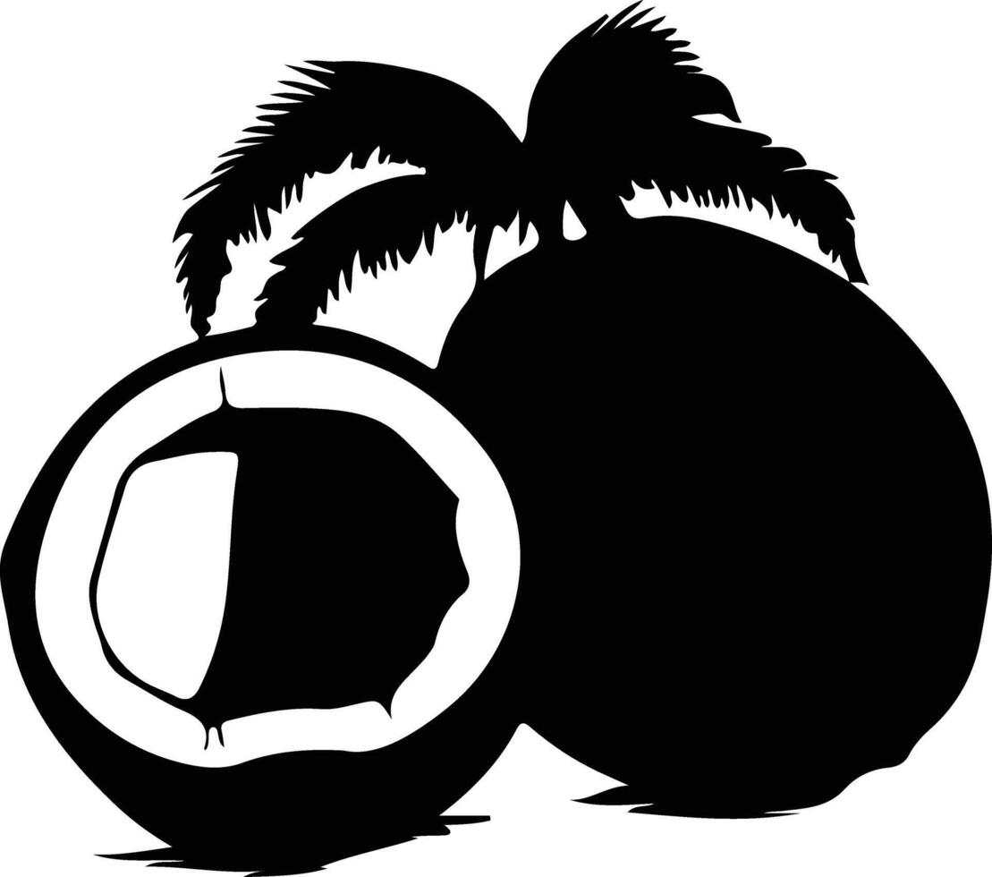 Coco negro silueta vector