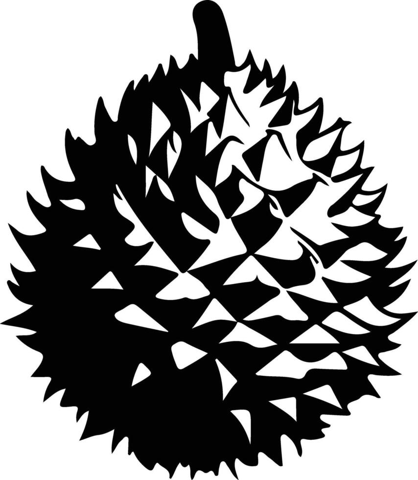 Durian negro silueta vector