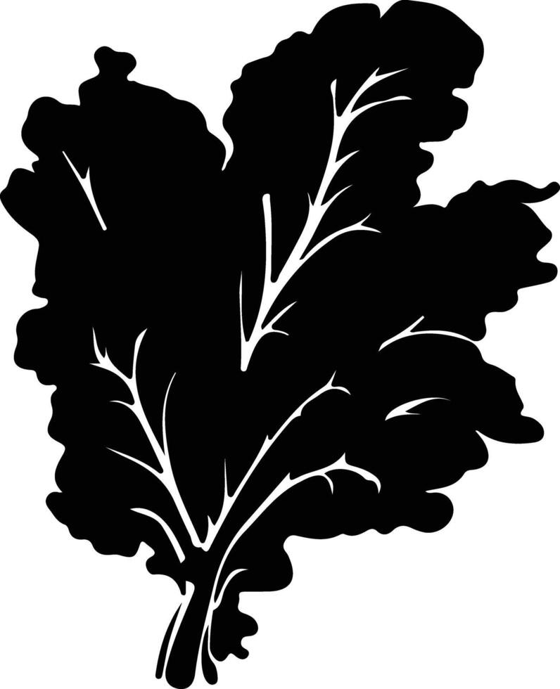 collard greens  black silhouette vector