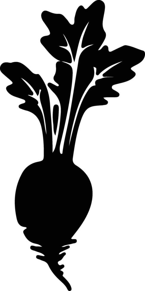 daikon negro silueta vector