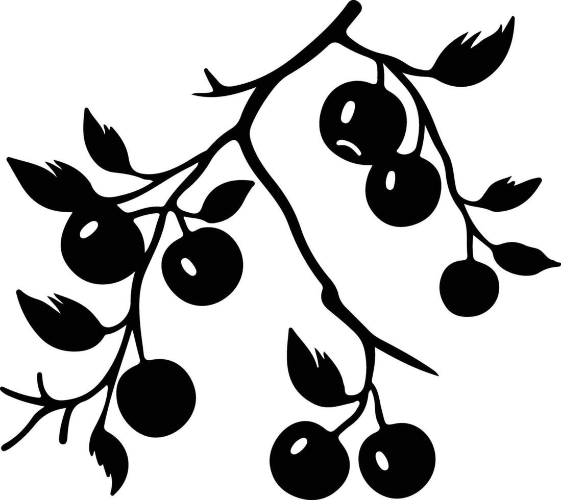 crabapple  black silhouette vector