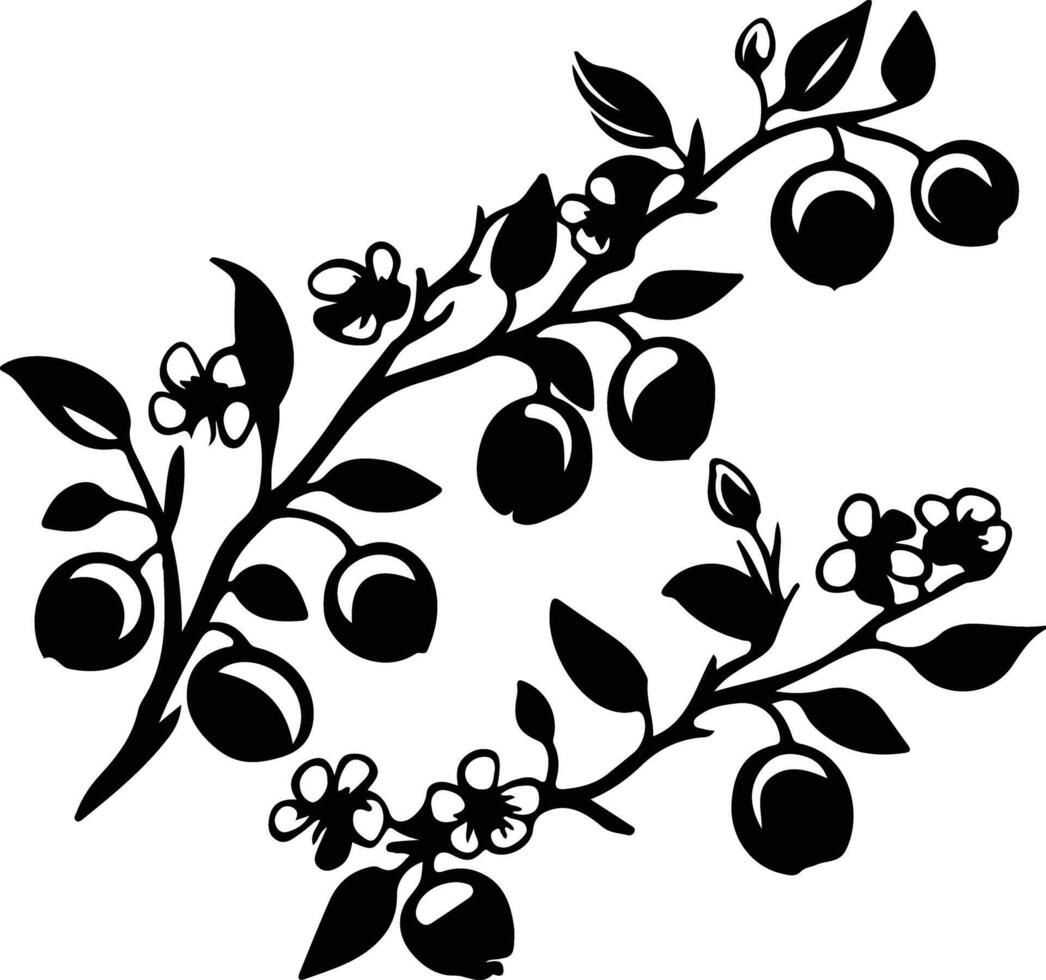 crabapple  black silhouette vector