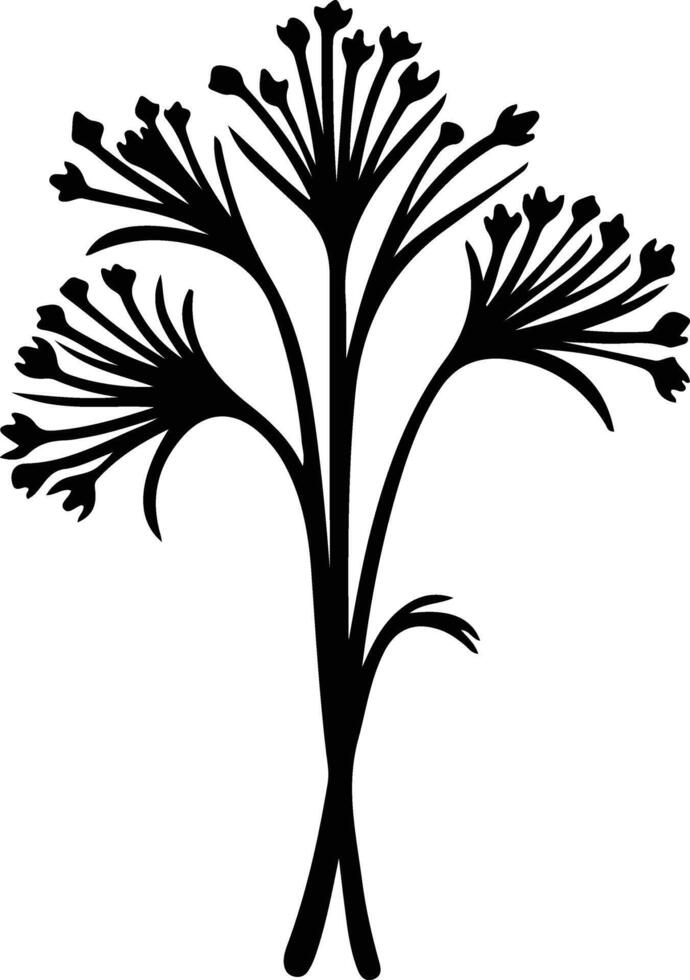 fennel  black silhouette vector