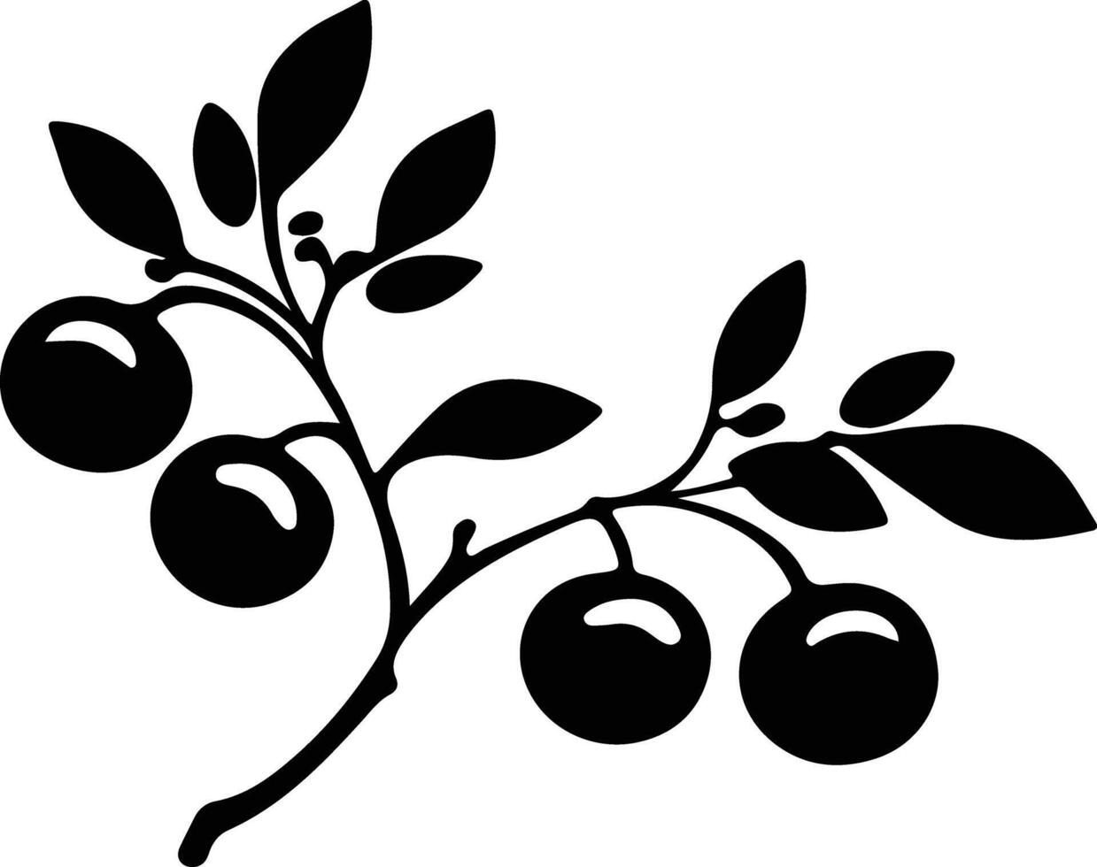 crabapple  black silhouette vector