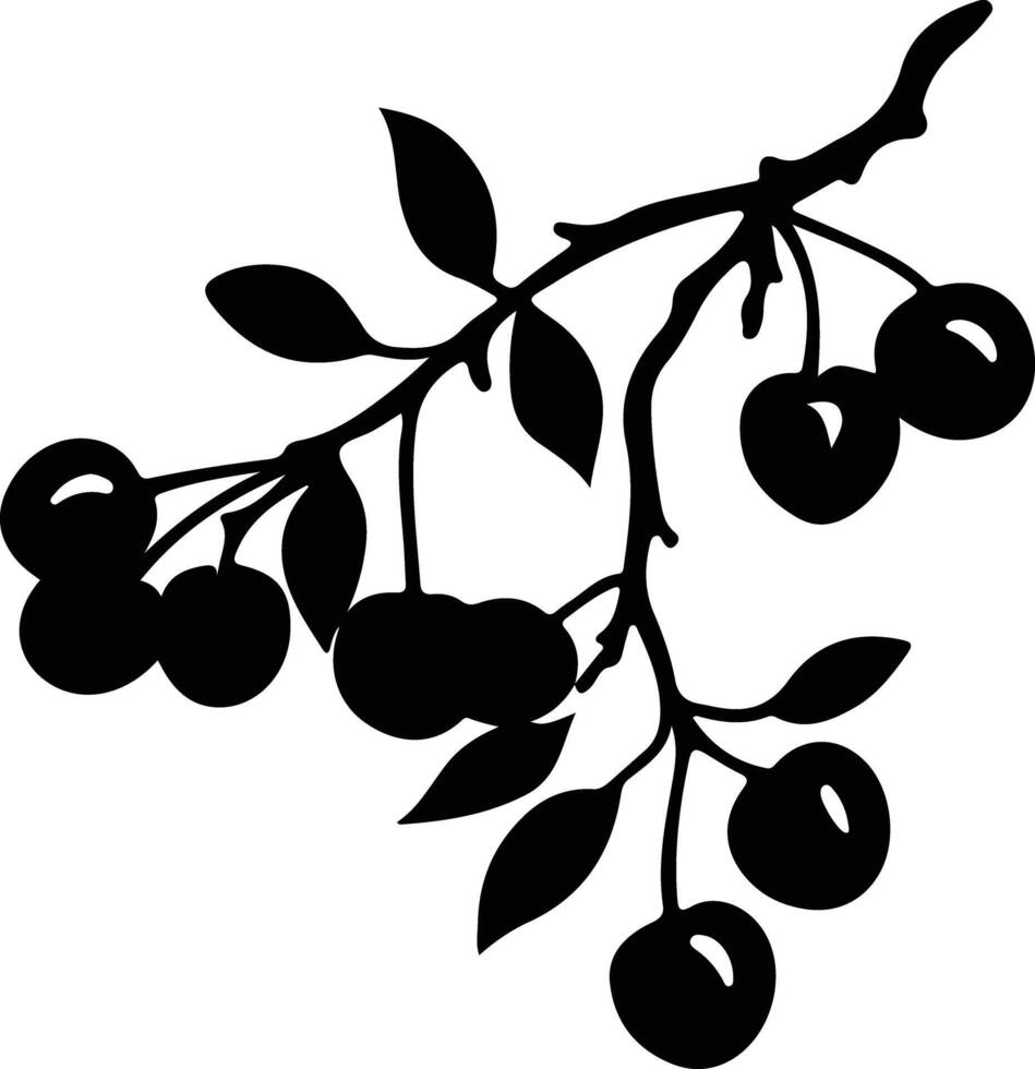 crabapple  black silhouette vector