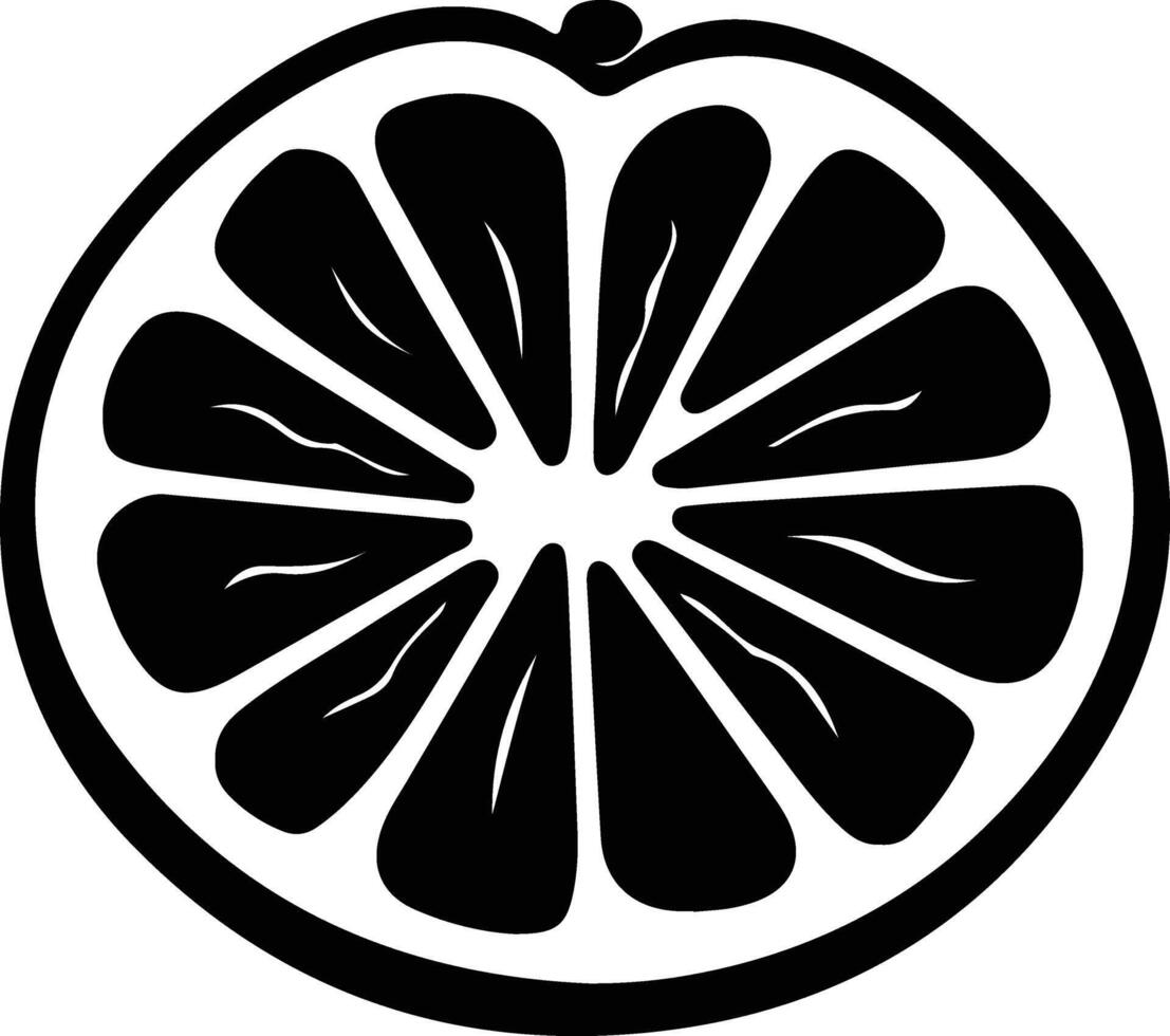 grapefruit  black silhouette vector