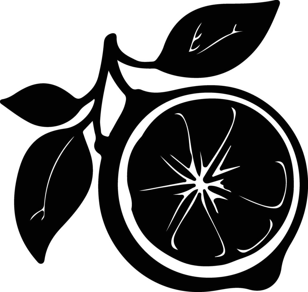 lemon  black silhouette vector