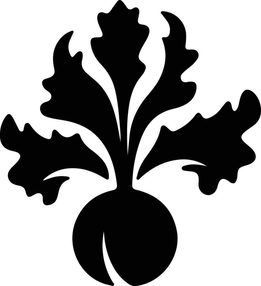 kohlrabi  black silhouette vector