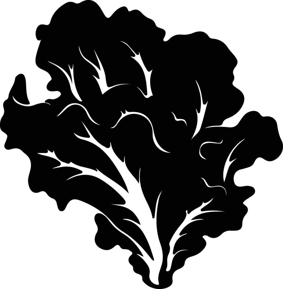 lechuga negro silueta vector