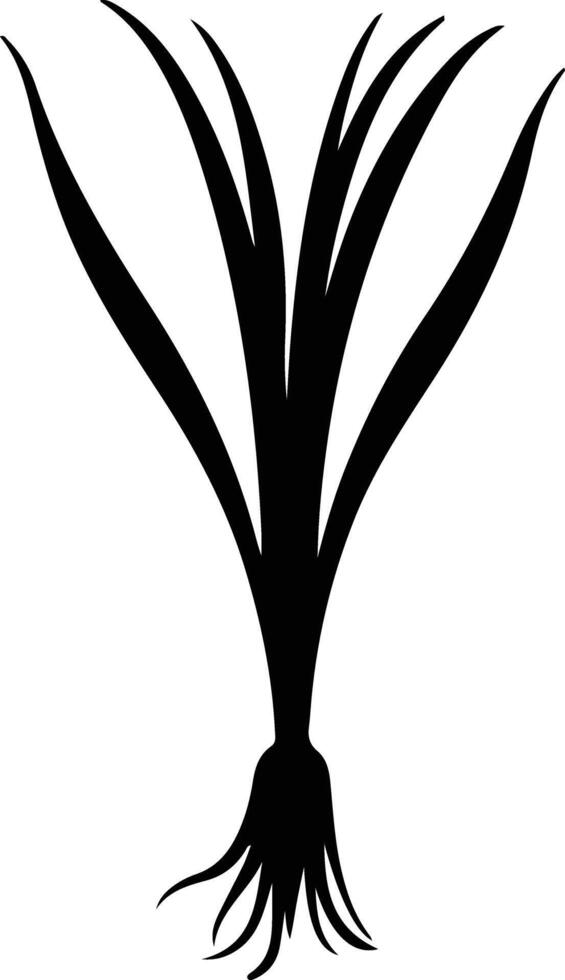 leek black silhouette vector