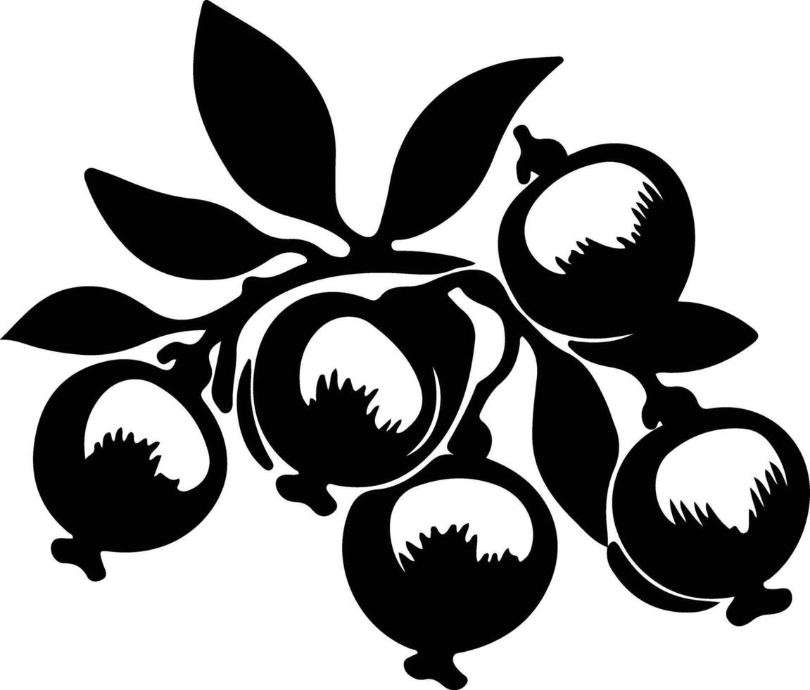 loquat  black silhouette vector