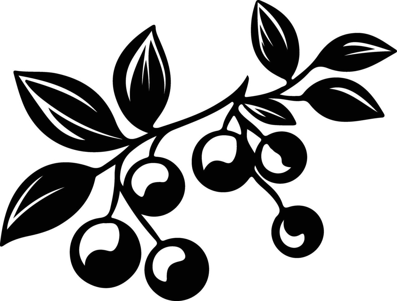 lingonberry  black silhouette vector