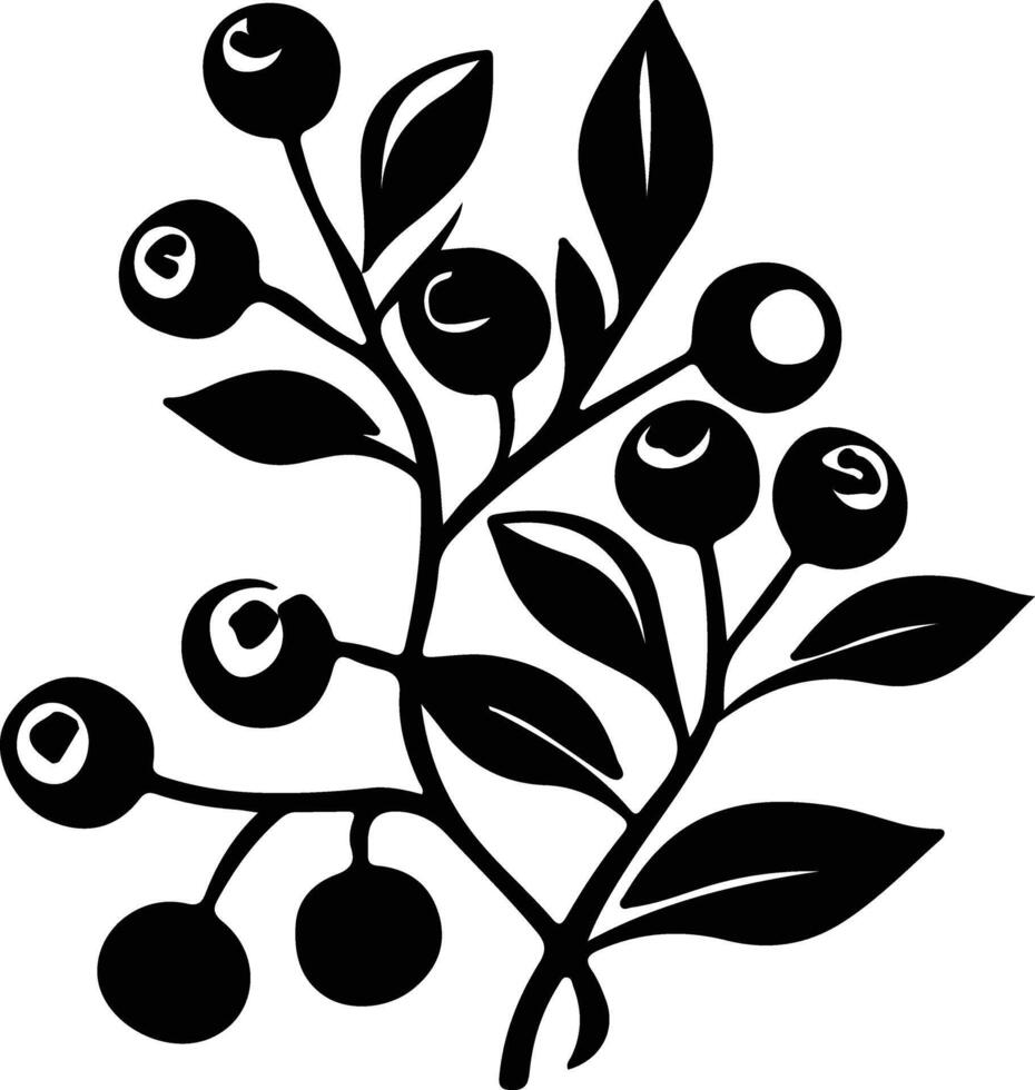 lingonberry black silhouette vector