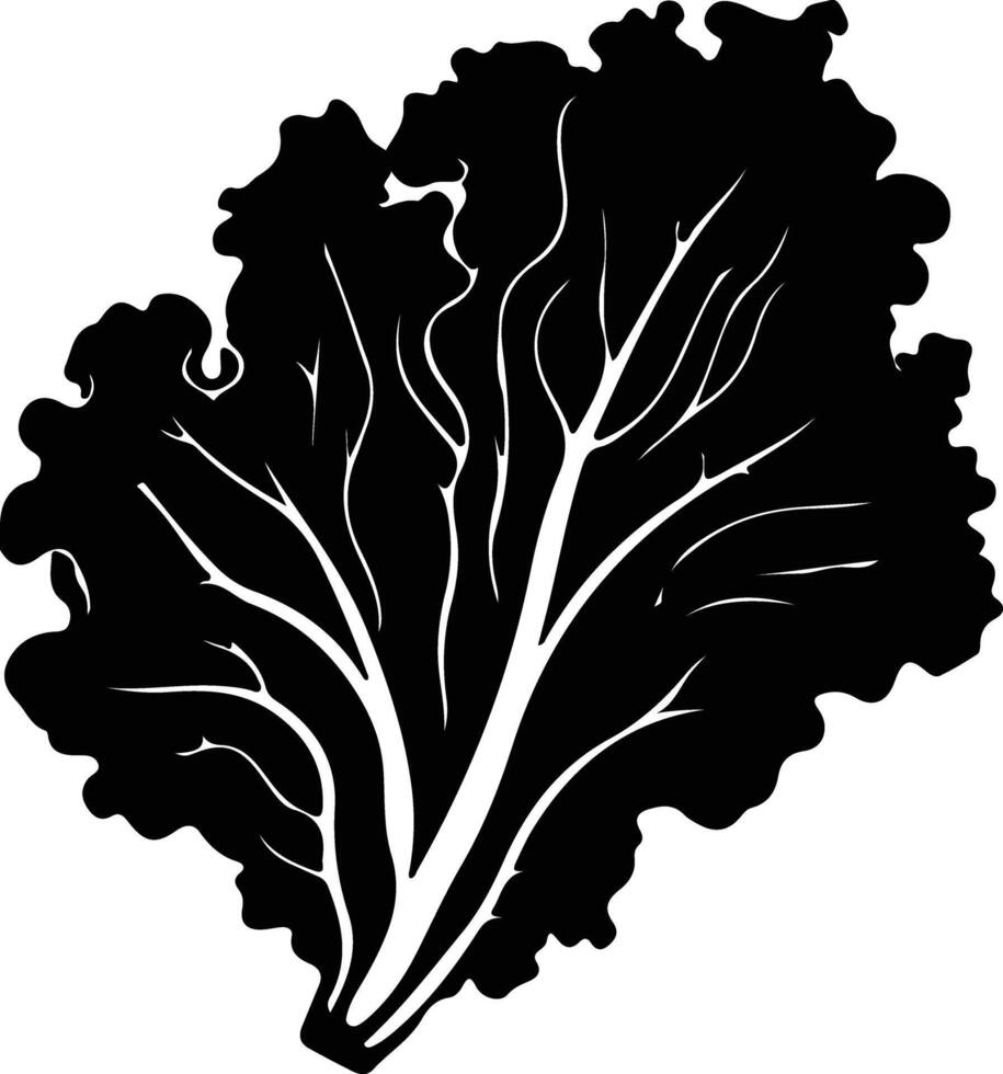 lechuga negro silueta vector