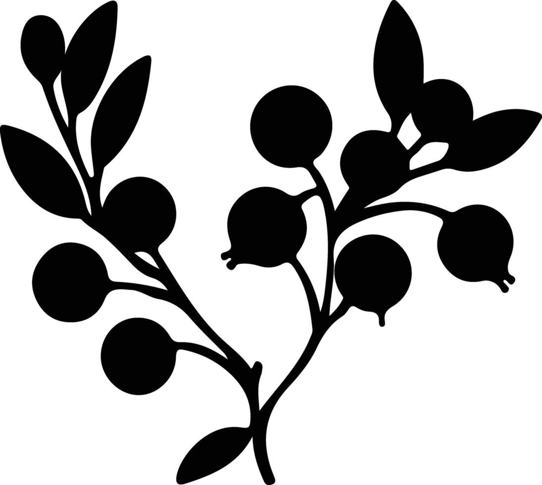 lingonberry  black silhouette vector